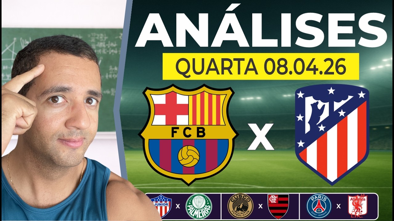 PALPITES DE FUTEBOL PARA HOJE DIA 08/04/2026 BARCELONA x ATL  MADRID + BILHETE PRONTO