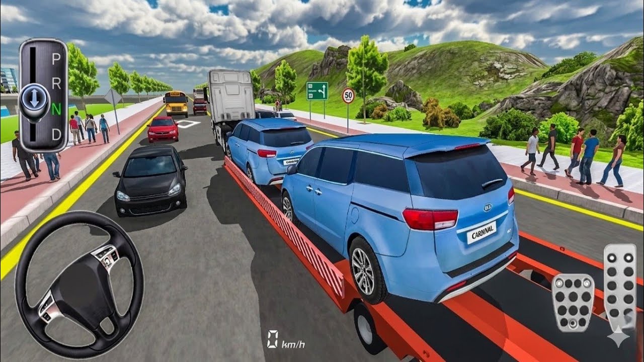 New MPV kia Carnival Car transport in Hyundai Xcient truck–3d driving class simulator 2026#car 