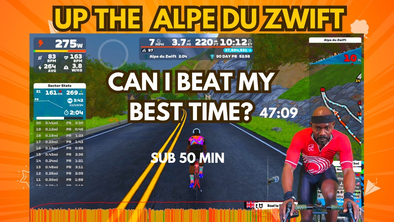 ALPE du ZWIFT SUB 50 MIN ATTEMP. TIME STAMP BELOW