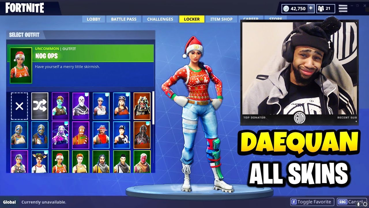 Daequan's SKIN COLLECTION With ALL RARE SKINS Daequan Has | Ghoul Trooper, Christmas Skins & More!