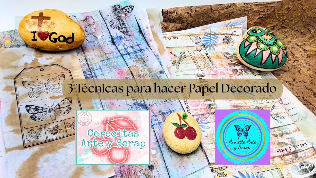 3 Técnicas para hacer Papel Decorado- Cerecitas Arte y Scrap