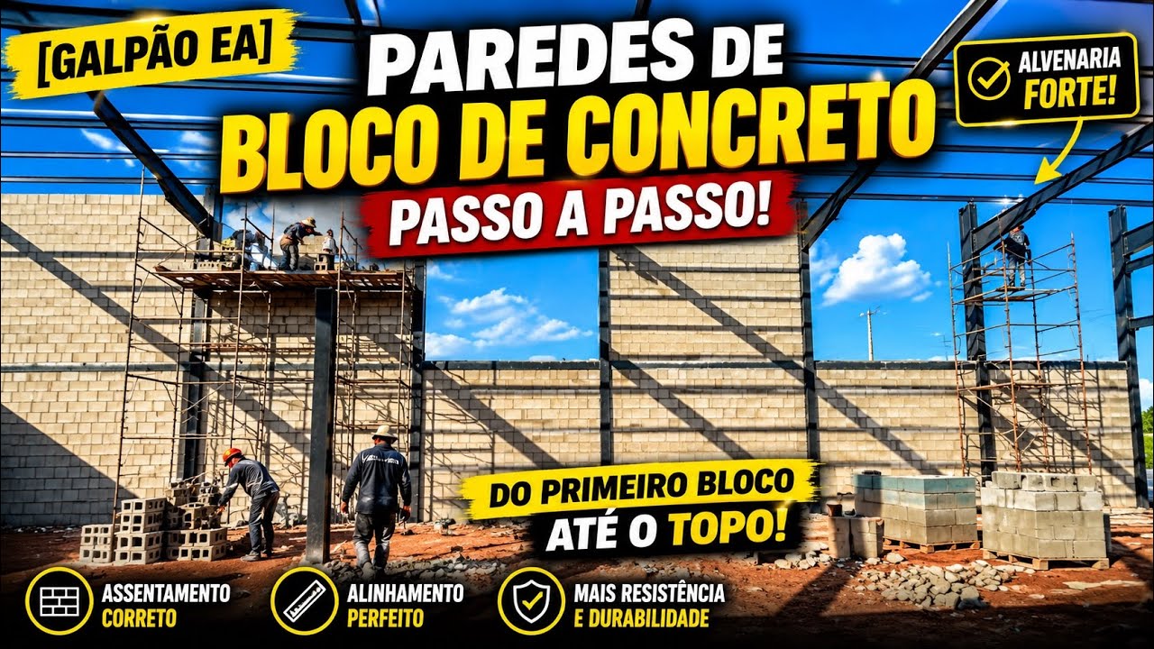 [Galpão EA] Como fazer  as Paredes em Blocos de Concreto
