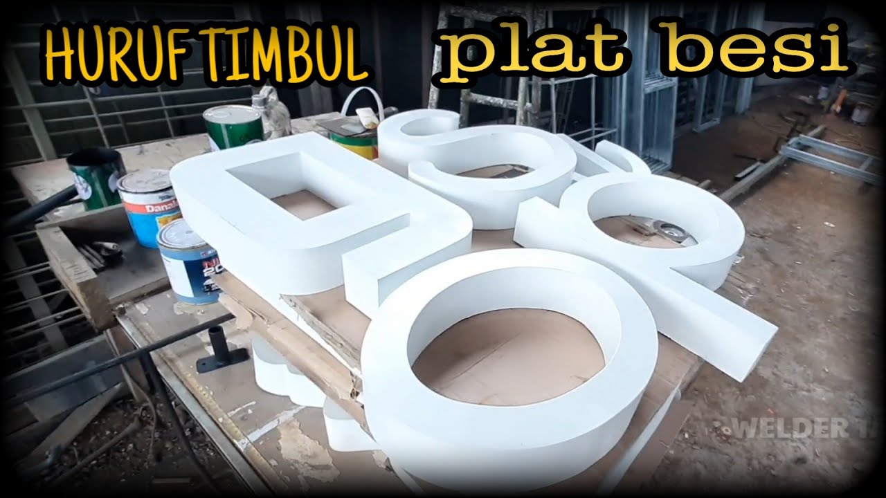 Cara Membuat HURUF TIMBUL Plat Besi Galvanis
