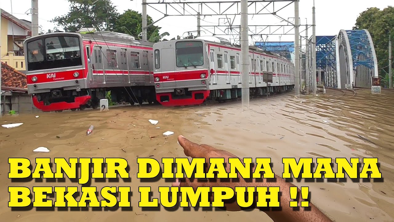 JABOTABEK DIHANTAM BANJIR ! Bekasi Lumpuh, Jalan Juanda & Jalan Agus Salim Dekat Rel Kereta Terendam