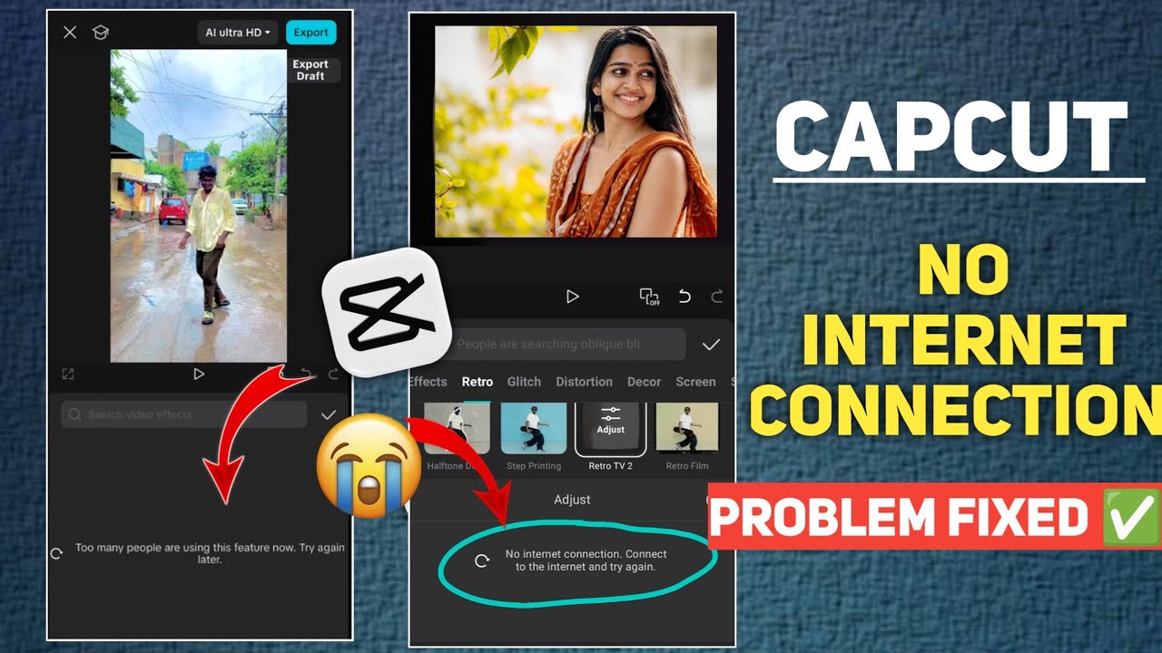 Capcut No internet connection problem Solution Telugu | capcut video editing 