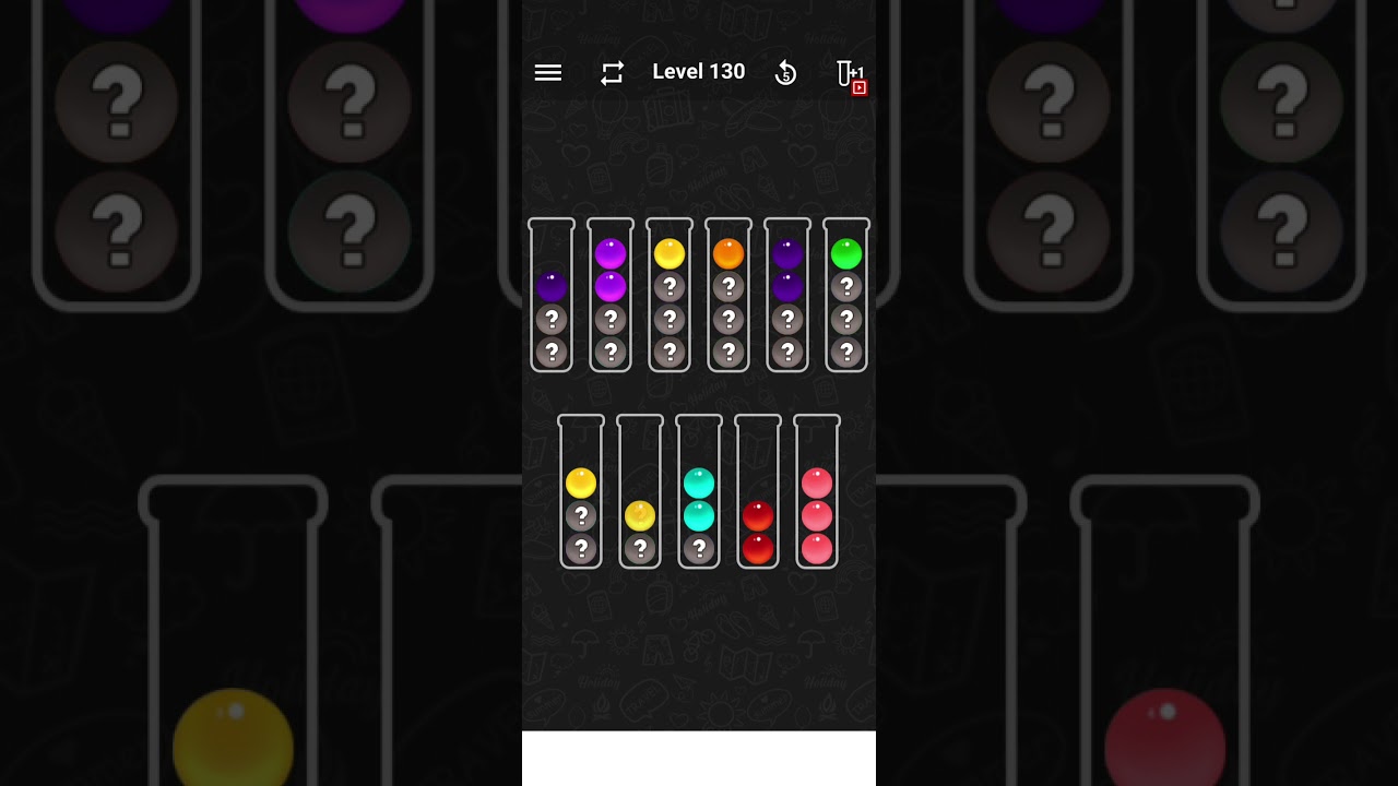 Ball sort color water puzzle level 130