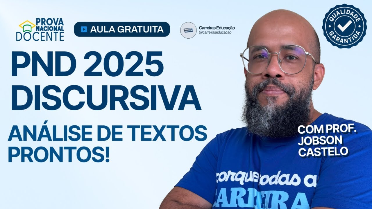 Prova Nacional Docente - PND | Análise de textos prontos com Prof. Jobson Castelo