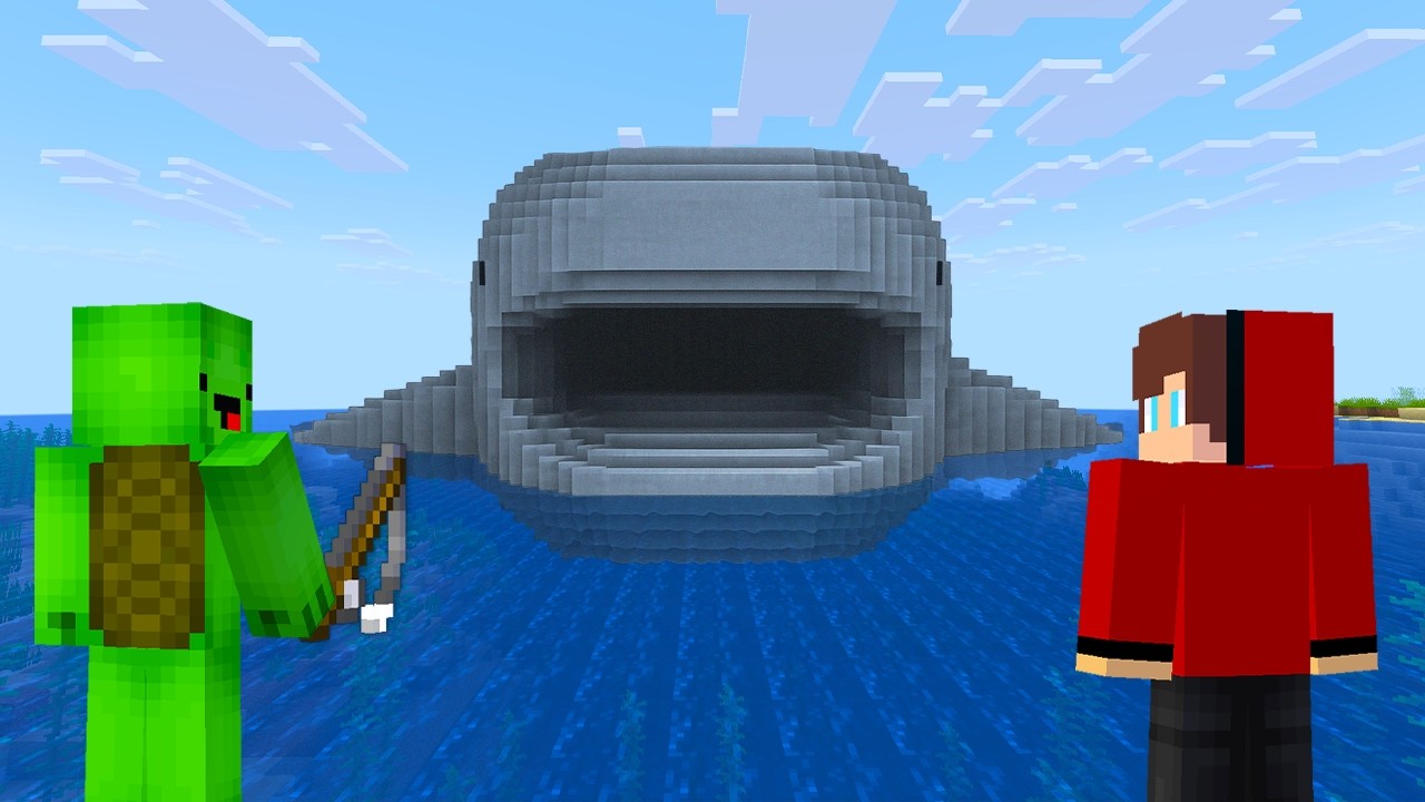 JJ and Mikey in The BLOOP vs EL GRAN MAJA CHALLENGE in Minecraft / Maizen Minecraft