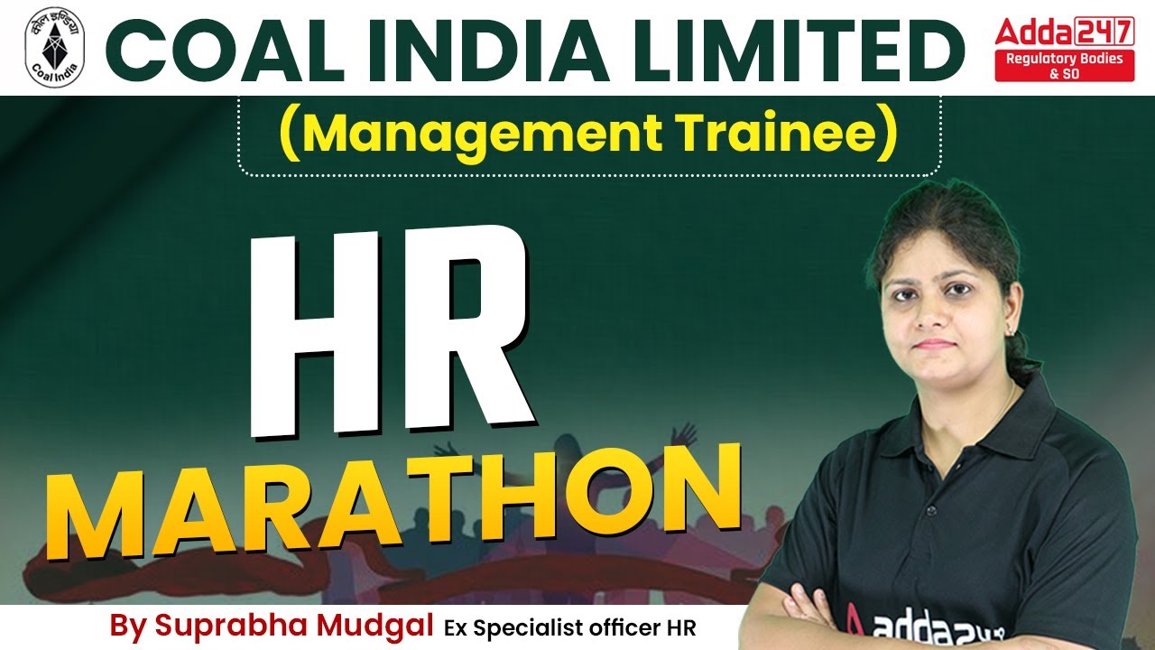 Coal India Limited Management Trainee | CIL MT HR Marathon Class | By Suprabha Mudgal