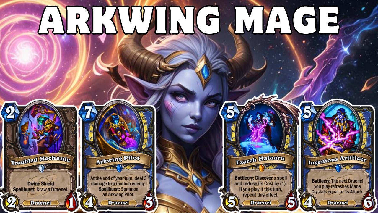 The Only Working Draenei Deck - Best Arkwing Mage Deck to Climb Legend - Hearthstone 31.2.2