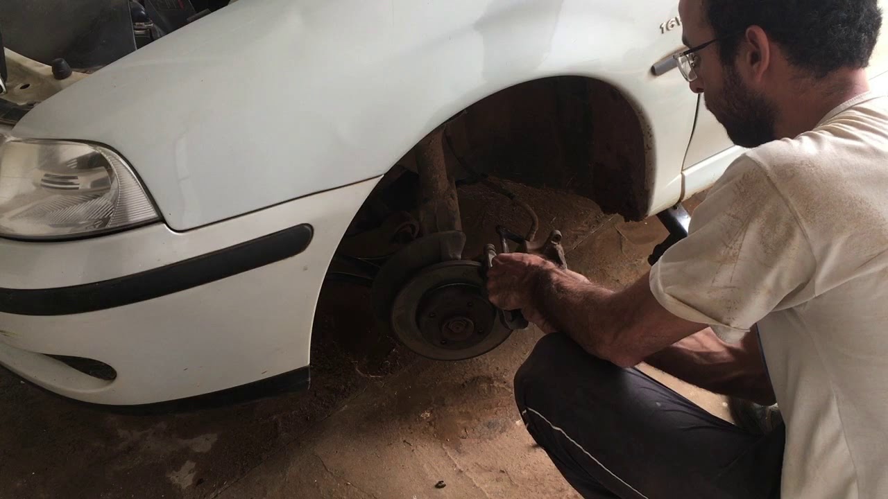 Trocando as pastilhas de freio do gol g3  carro freio a disco carro
