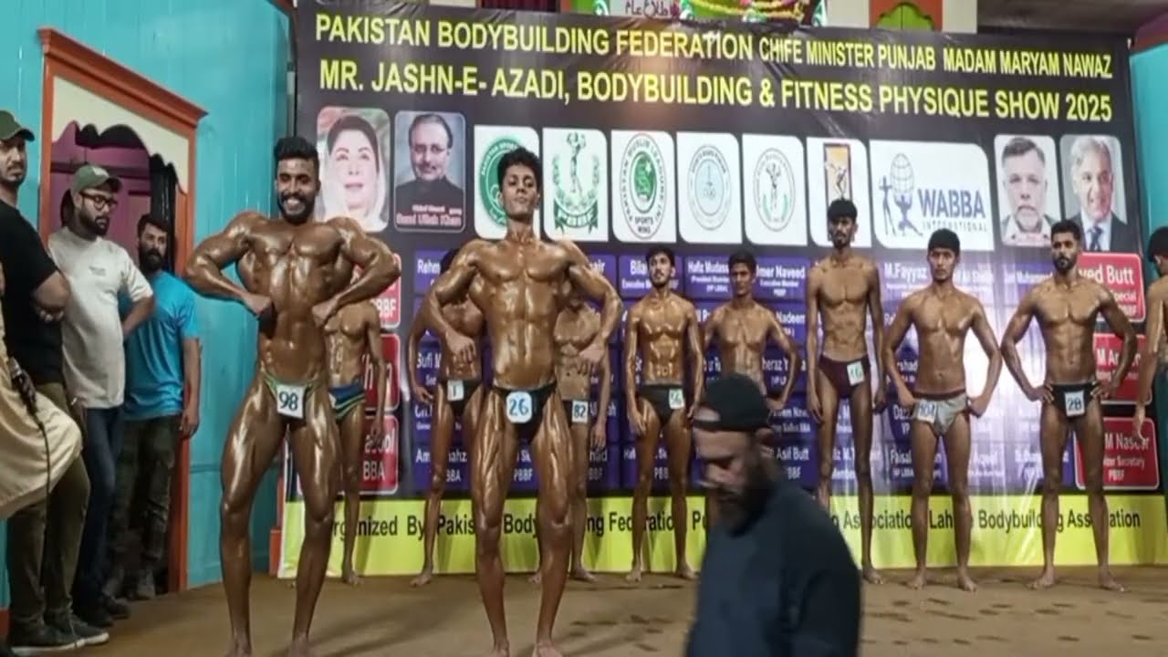 65 kg class All Pakistan jashan-e-Azadi Bodybuilding show live bodybuilding competition