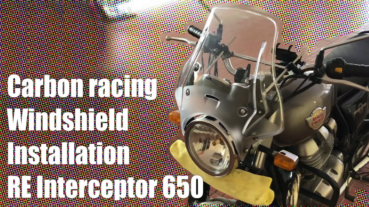 Carbon racing windshield installation on RE Interceptor 650.