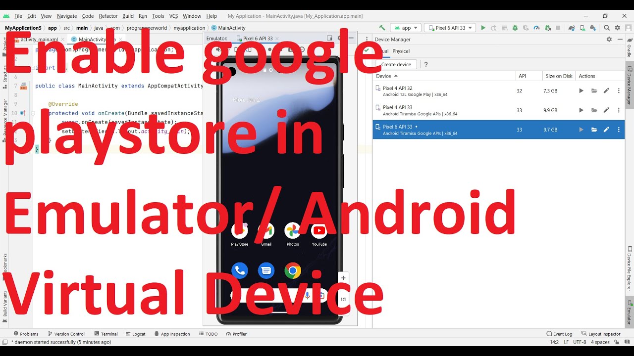 Enable google playstore in Emulator/ AVD (Android Virtual Device) in Android Studio