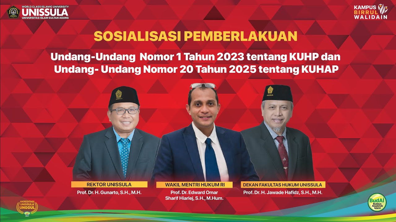 Sosialisasi Pemberlakuan UU Nomor 1 Tahun 2023 tentang KUHP dan UU Nomor 20 Tahun 2025 tentang KUHAP