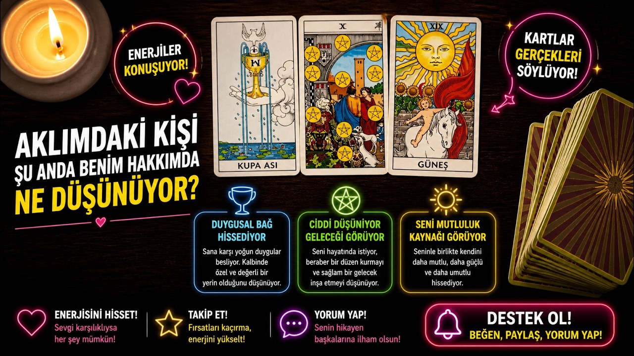 Aklımdaki Kişi Şu Anda Benim Hakkımda Ne Düşünüyor? #tarot #keşfet #minimaltarot 