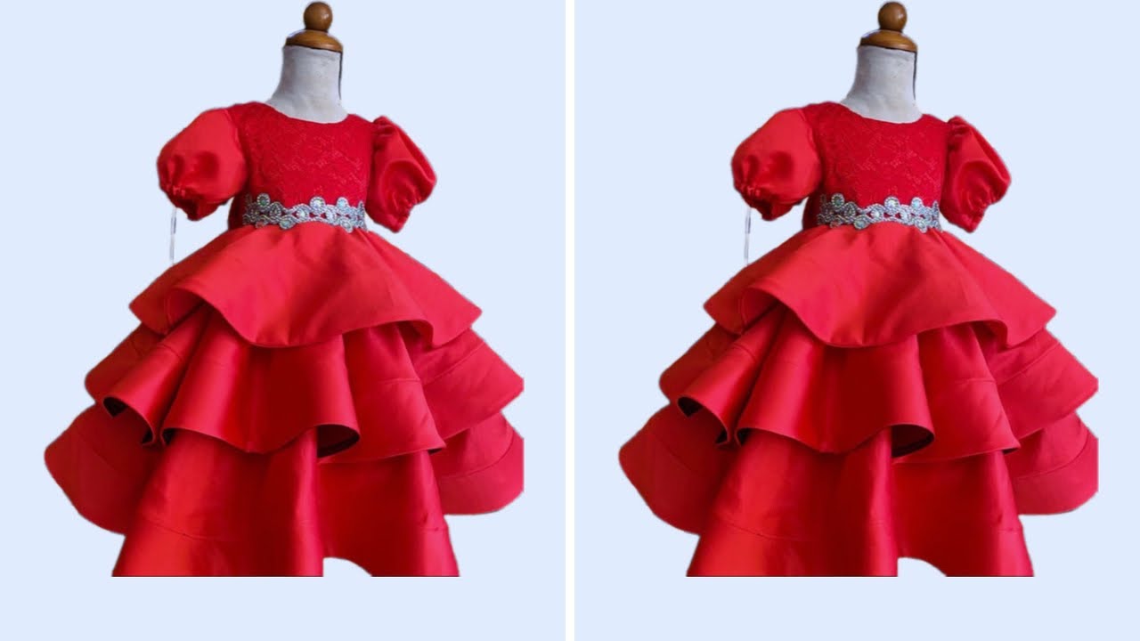 How to sew a kiddies layered ball dress 👗