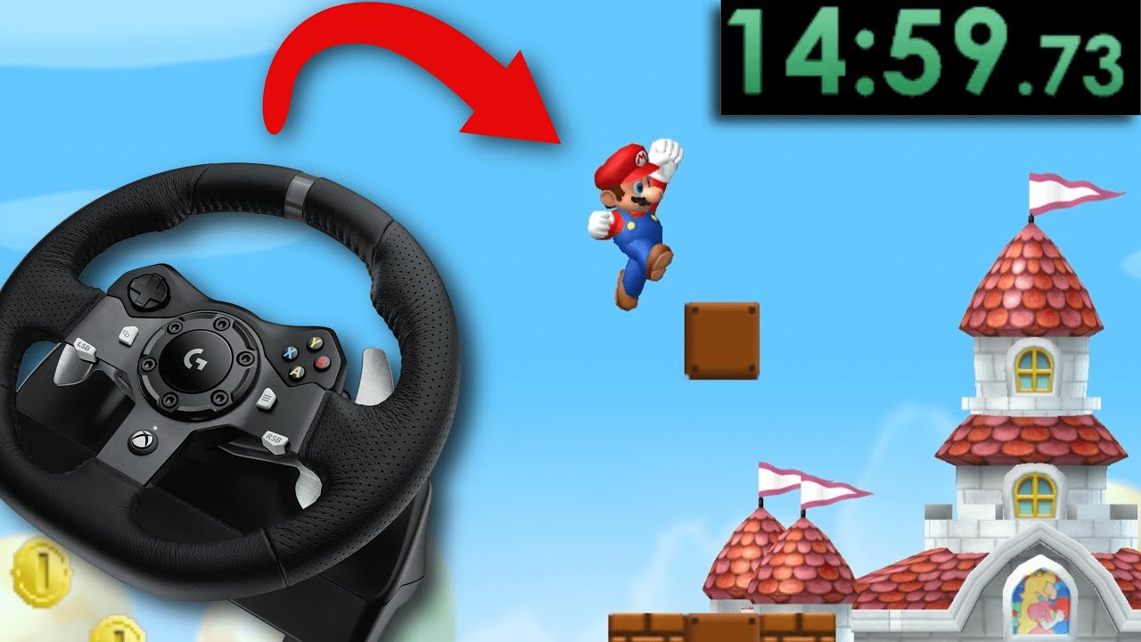 Can you Beat MARIO BROS with a STEERING WHEEL?!