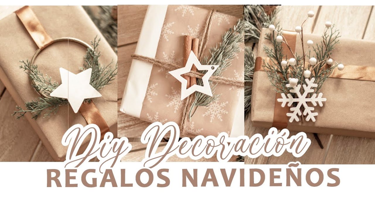 🎄DIY FÁCIL PARA DECORAR REGALOS NAVIDEÑOS / Manualidad economica y elegante/ IDEAS NAVIDAD 2022
