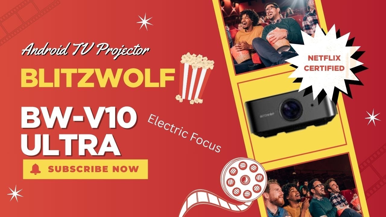 BlitzWolf BW-V10 Ultra Android TV Projector &ndash; Netflix Certified, Electric Focus, Portable Beamer