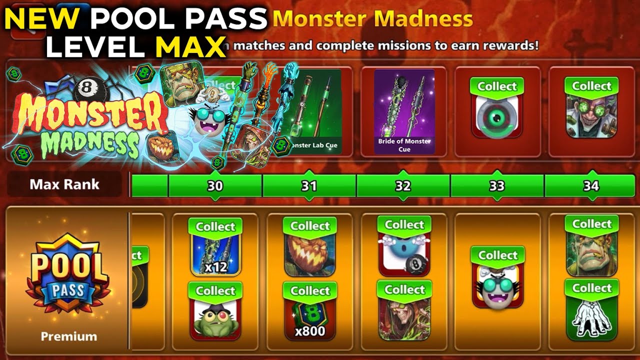 This is NOT normal 😡 54 CASH for ONE daily MISSION 💀 Monster Madness Season Level Max - 8 ball pool