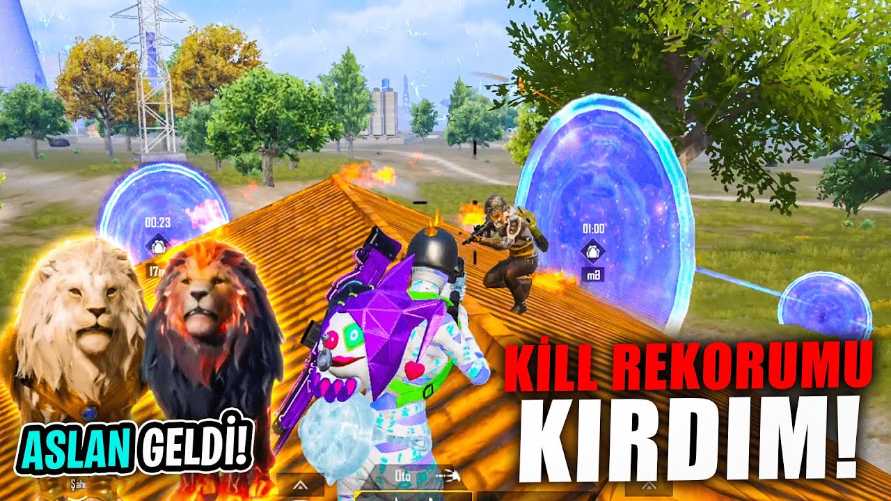 OYUNA  ASLAN PARÇASI GELDİ KİLL REKORUMU KIRDIM - PUBG Mobile