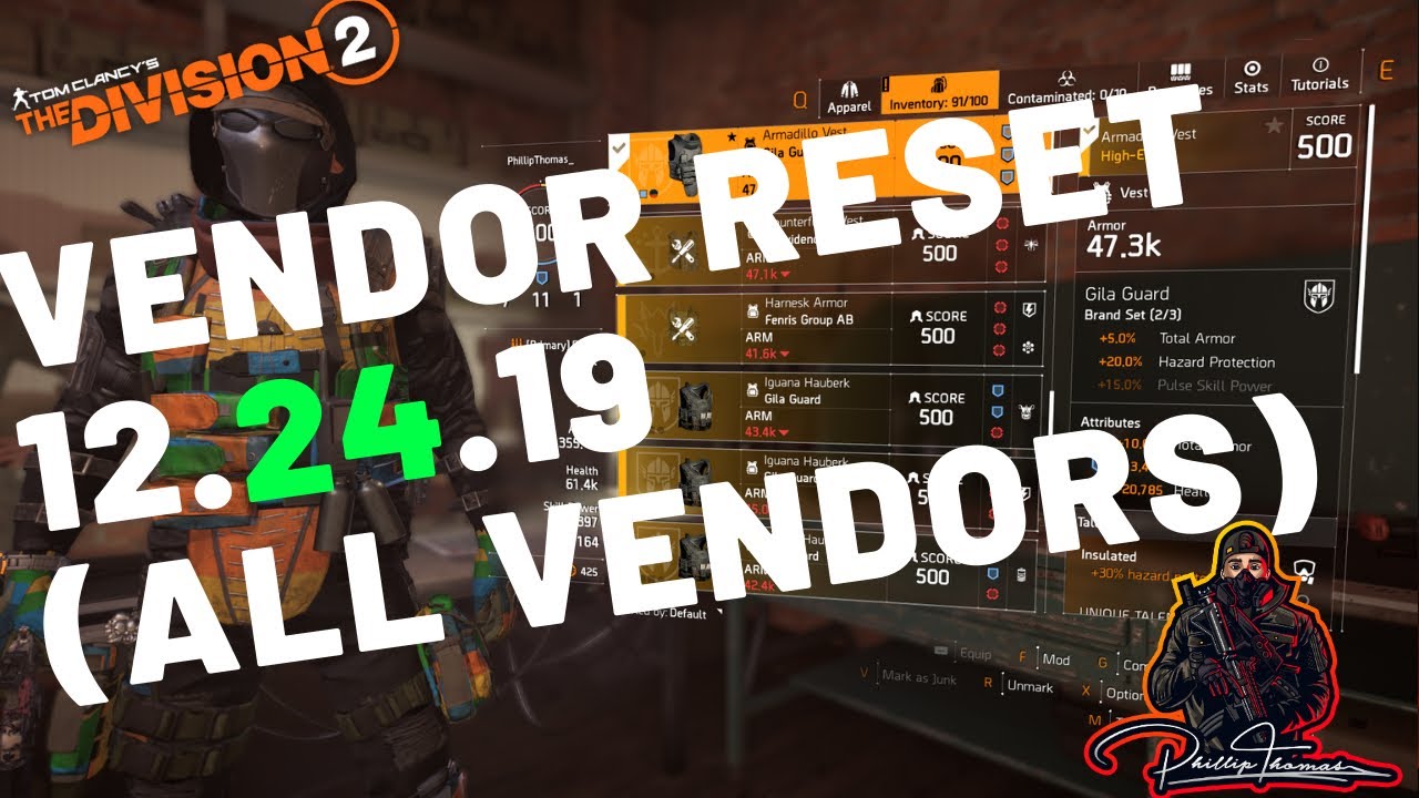 The Division 2 Vendor Reset December 24th