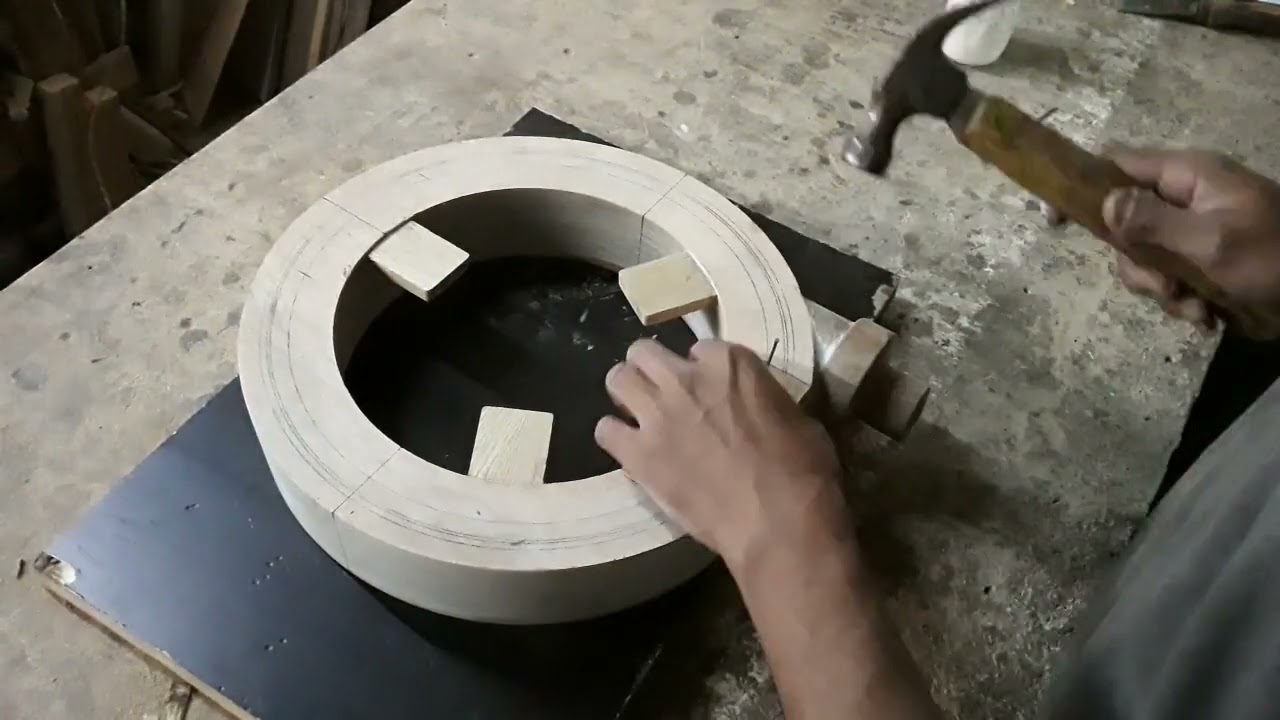 Patternmaker manufacture of the wooden model to make sand molds for castingmetal parts.