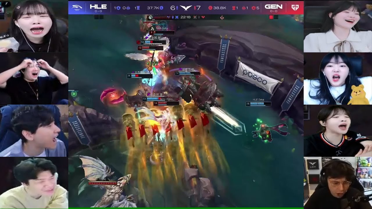 HLE vs GEN 쵸비 슈퍼플레이 스트리머 반응 모음 | 04.02 | 2025 LCK