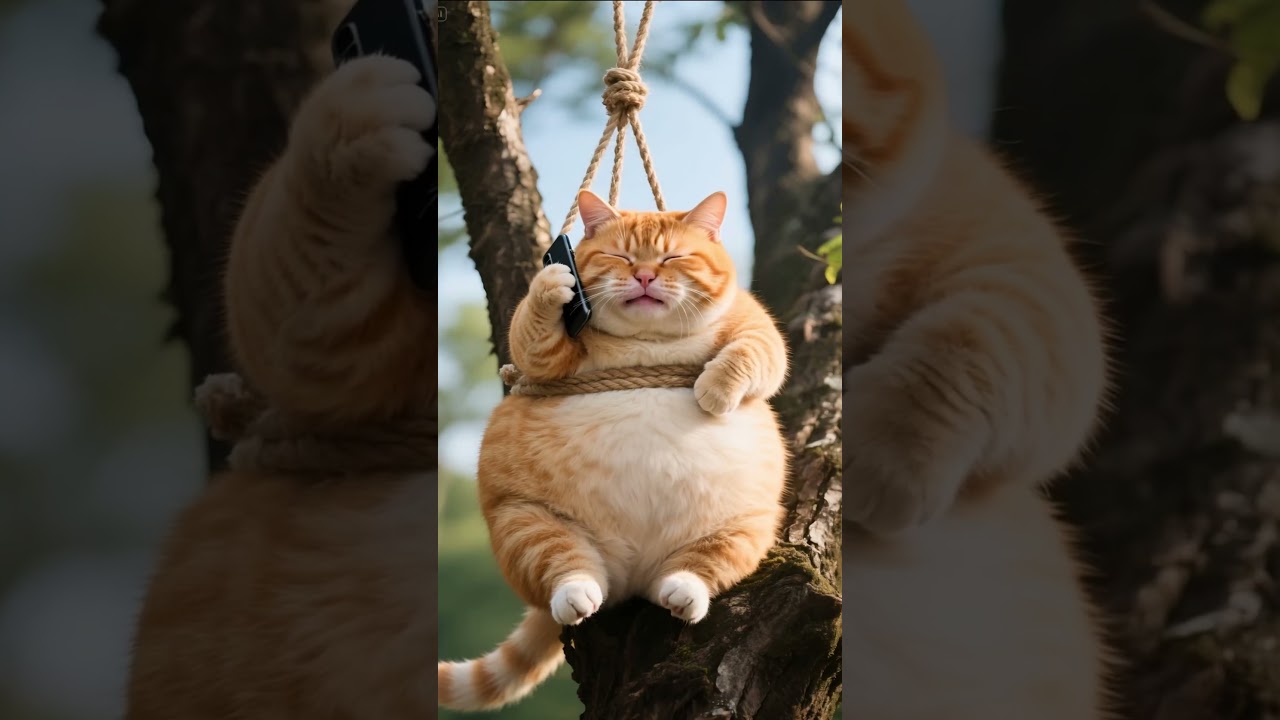 The fat orange cat was finally caught by the pig.😂😂#shorts #aistory  #cat