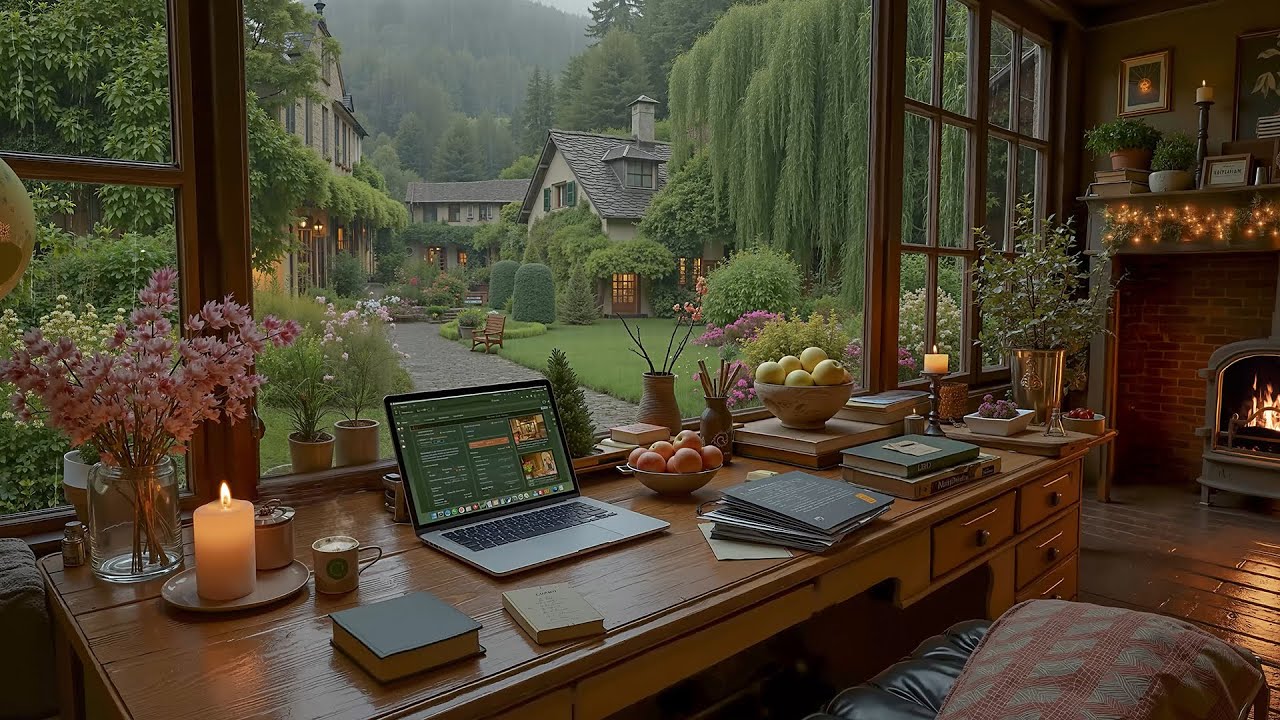 Coffee Garden Jazz Ambience | Soft Jazz Piano For Deep Focus & Work Concentration