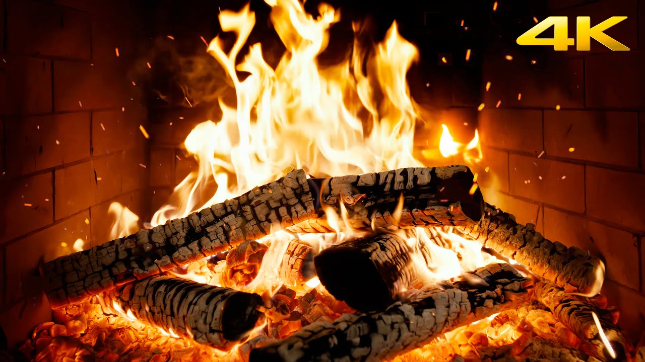 🔥 Камин с мерцающим огнём, тихими звуками и вечерним теплом для уюта (Fireplace 4K)