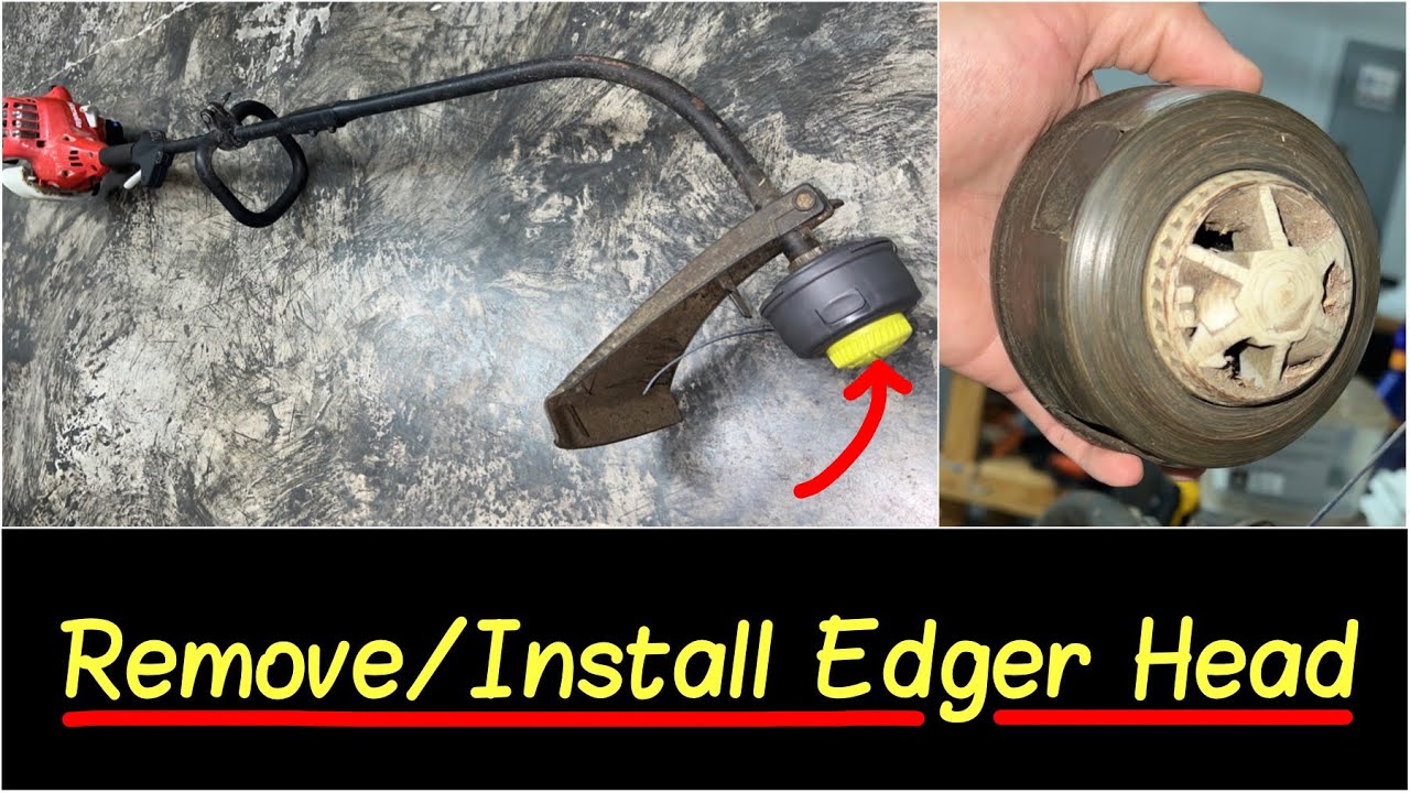 ✅How to Remove Weed Whacker Edger Bump Head Assembly | Install a New Weed Eater Head Homelite DIY