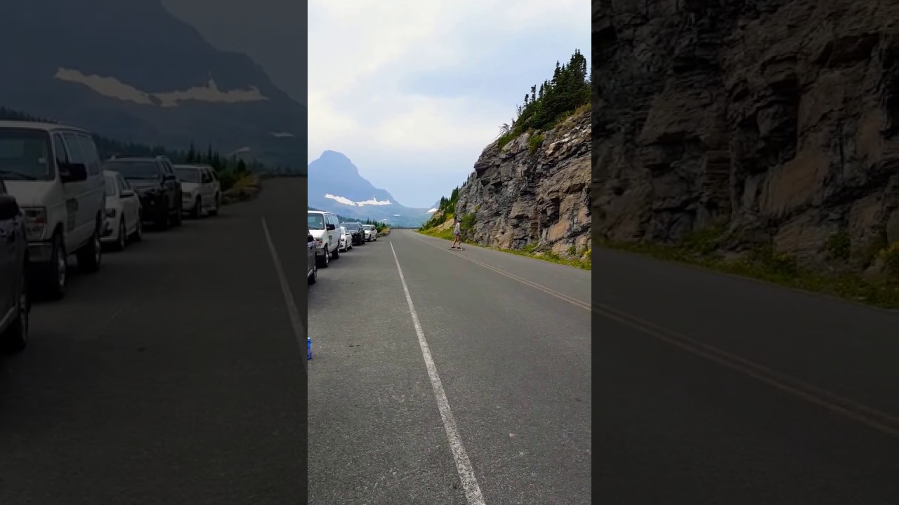 Skateboarding in Glacier National Park (Going-to-the-Sun Road)