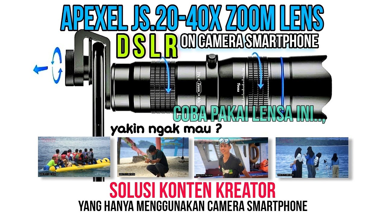 🌐 APEXEL JS 20-40X TELEPHOTO ZOOM LENS (Hasil Perekaman di Pulau Kelagian Besar LAMPUNG)