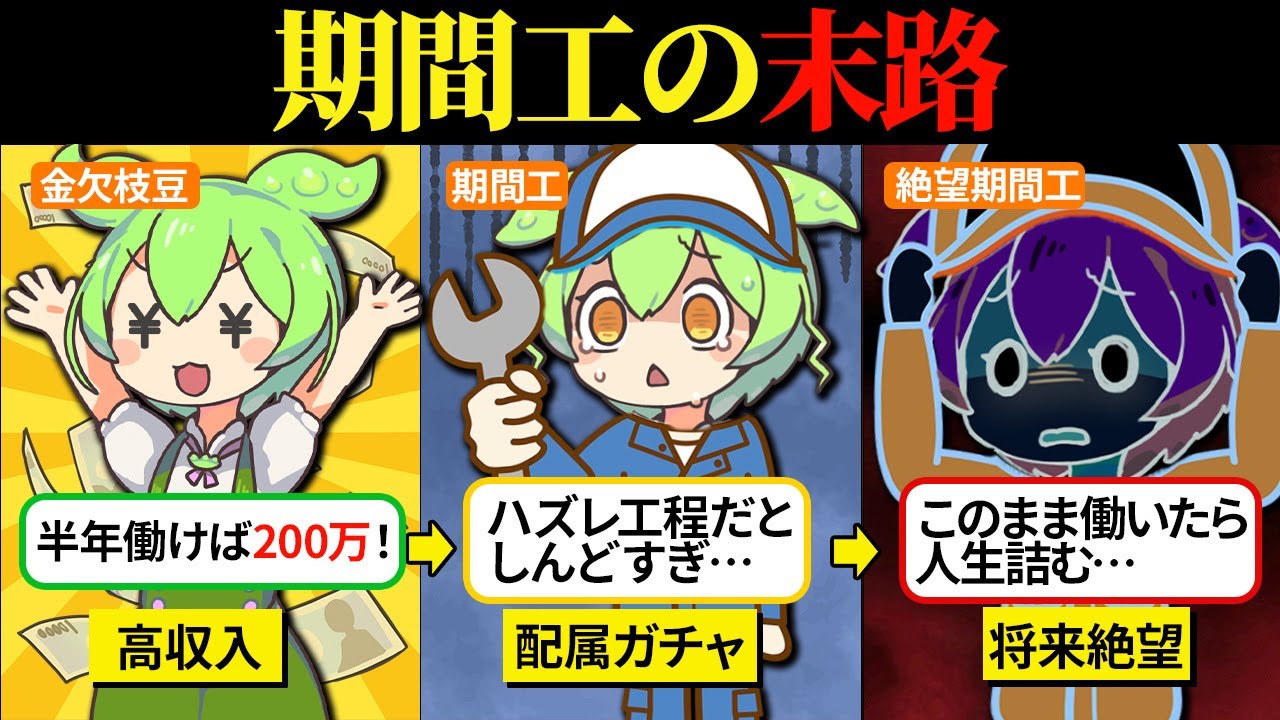 「高収入」に釣られて期間工で働いてみたら裏側は過酷すぎた…【ずんだもん＆ゆっくり解説】