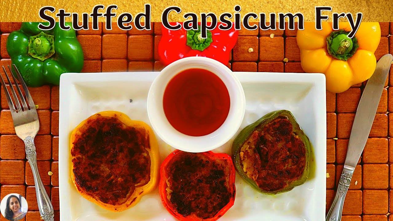Stuffed Capsicum Fry Recipe | Bharwa Shimla Mirch Aloo Recipe | Mashed Potato stuffed Bell Pepper