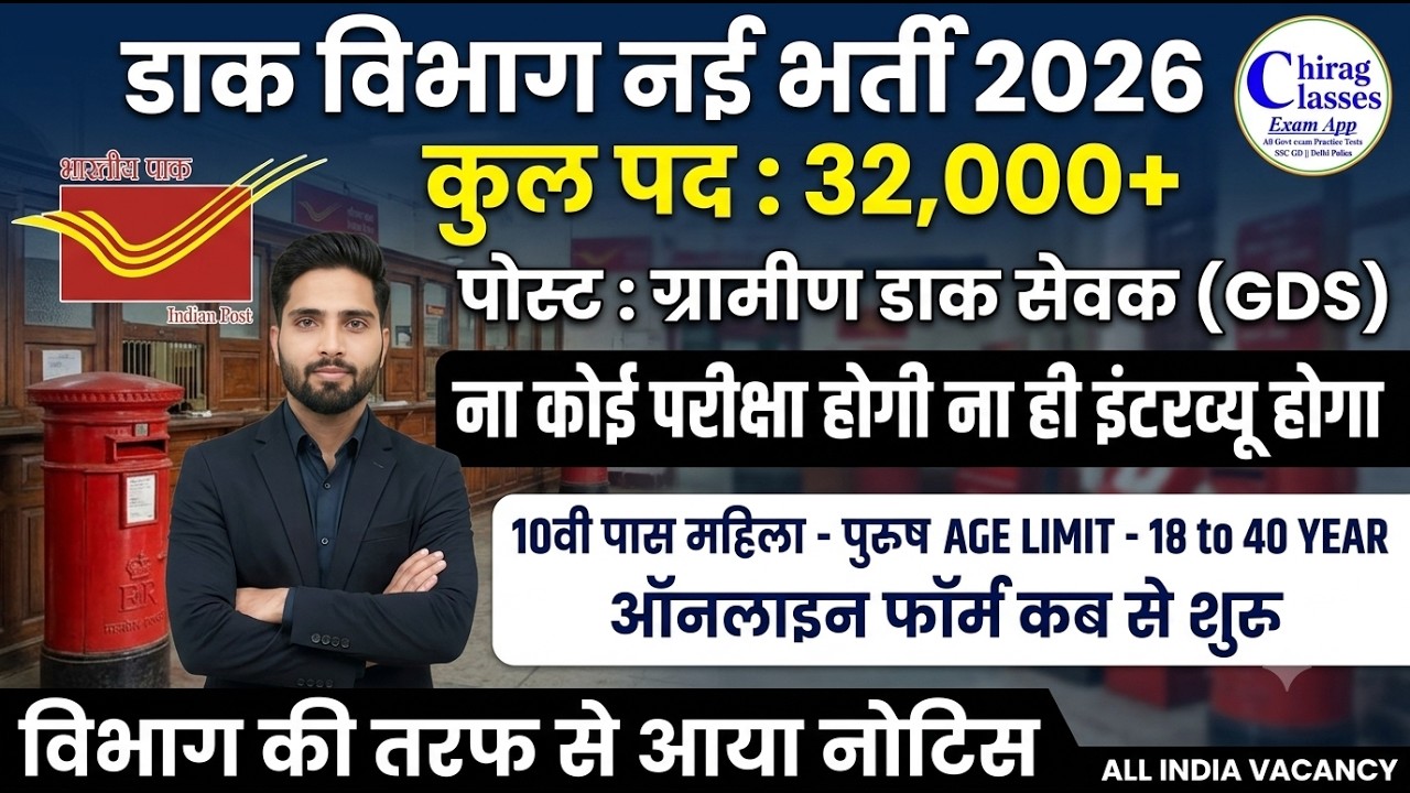 Post Office GDS New Vacancy 2026 | India Post Recruitment 2026 Online Form Date