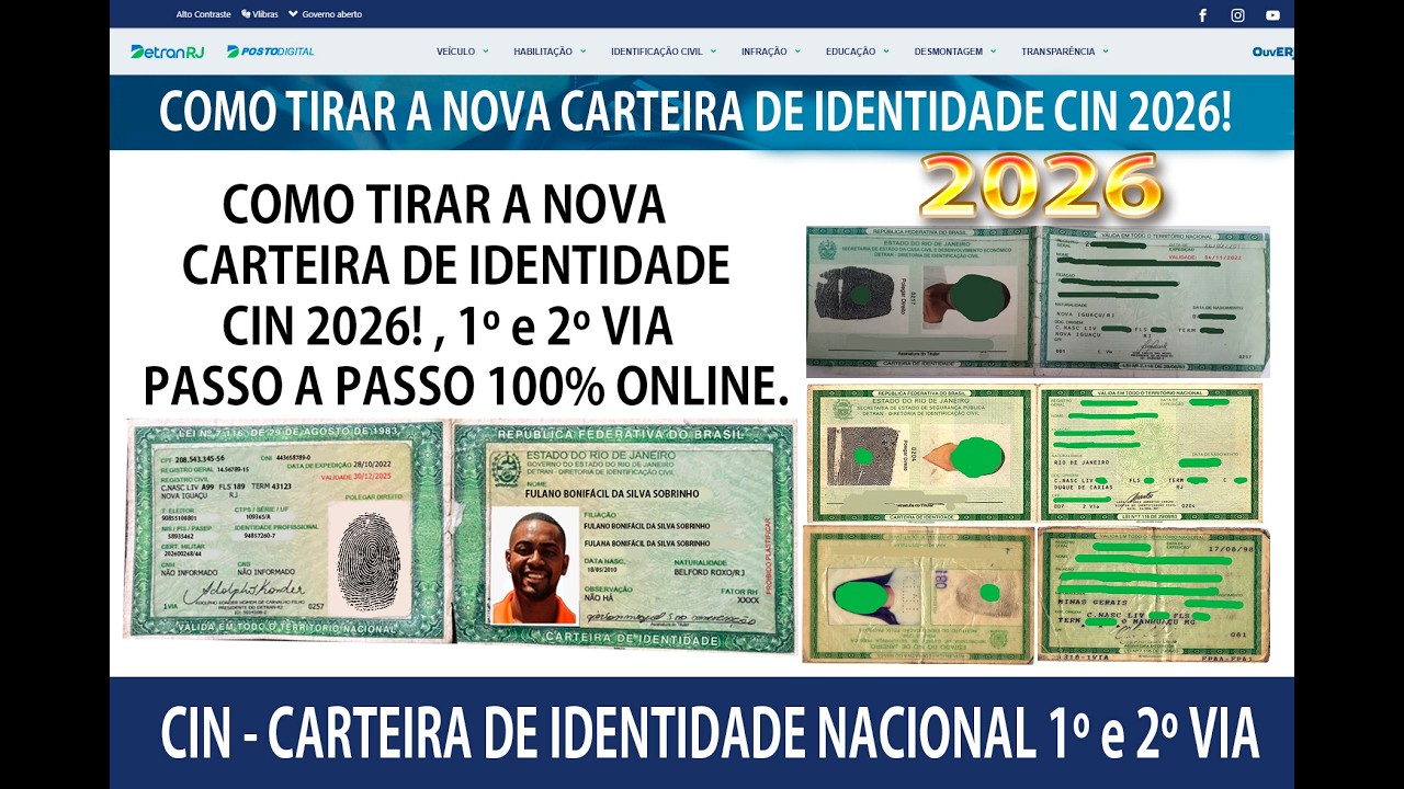 COMO TIRAR A NOVA CARTEIRA DE IDENTIDADE CIN 2026! (agendamento), PASSO A PASSO 100% ONLINE.