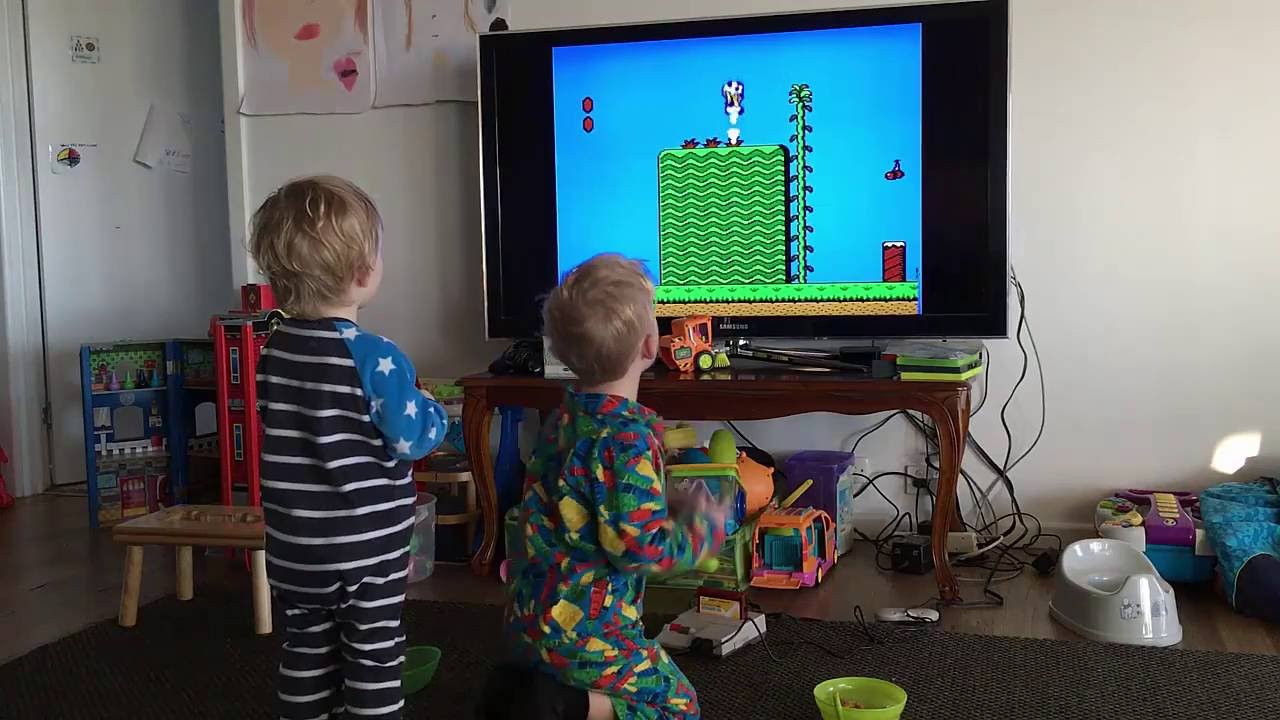 Kids playing Super Mario Bros. 2 | Nintendo| NES