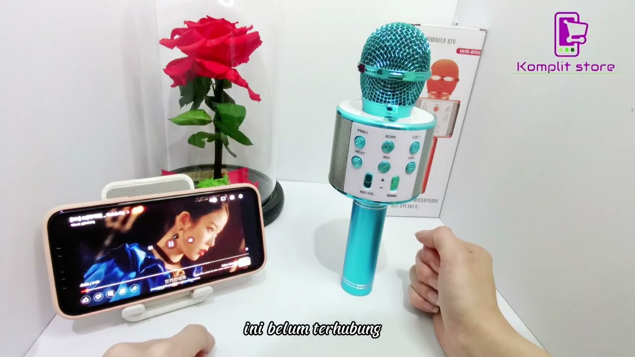 Tutorial cara menggunakan mic speaker bluetooth ws 858 unboxing wireless mic karaoke portable