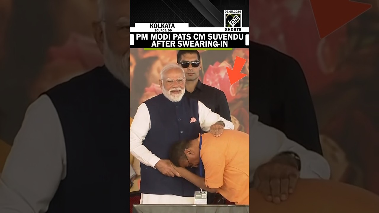 WATCH: PM Modi pats Bengal&rsquo;s new CM Suvendu Adhikari after swearing-in