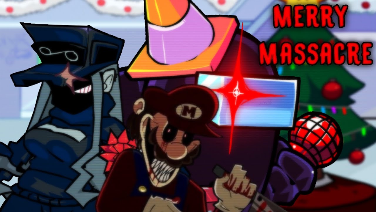 FNF Merry Massacre But Horror Mario, Cassette Goon and Black Impostor sing it | Cover 2025