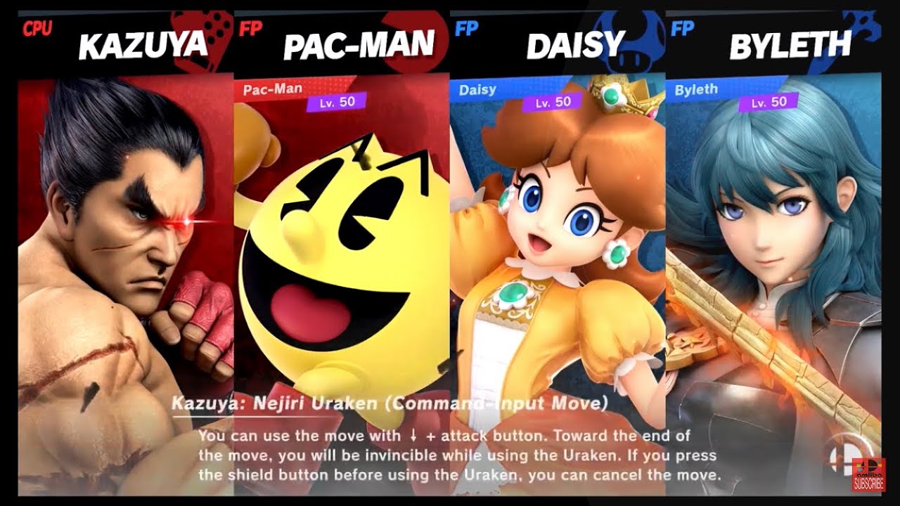 Super Smash Bros Ultimate Amiibo Fights – Kazuya & Co #478 Kazuya & Pac Man vs Daisy & Byleth