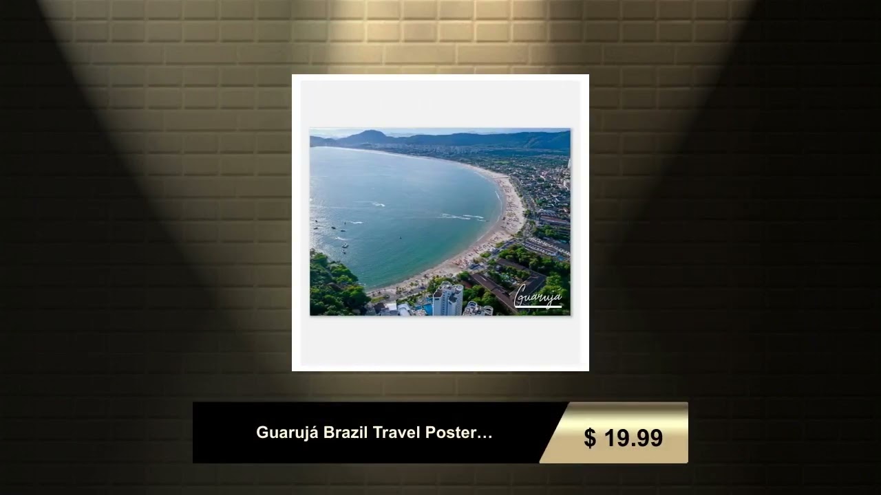 Guaruj&aacute; Brazil Travel Poster Wall Art | Guaruj&aacute; Home Decor | Guaruj&aacute; Enseada Beach Digital Print ...