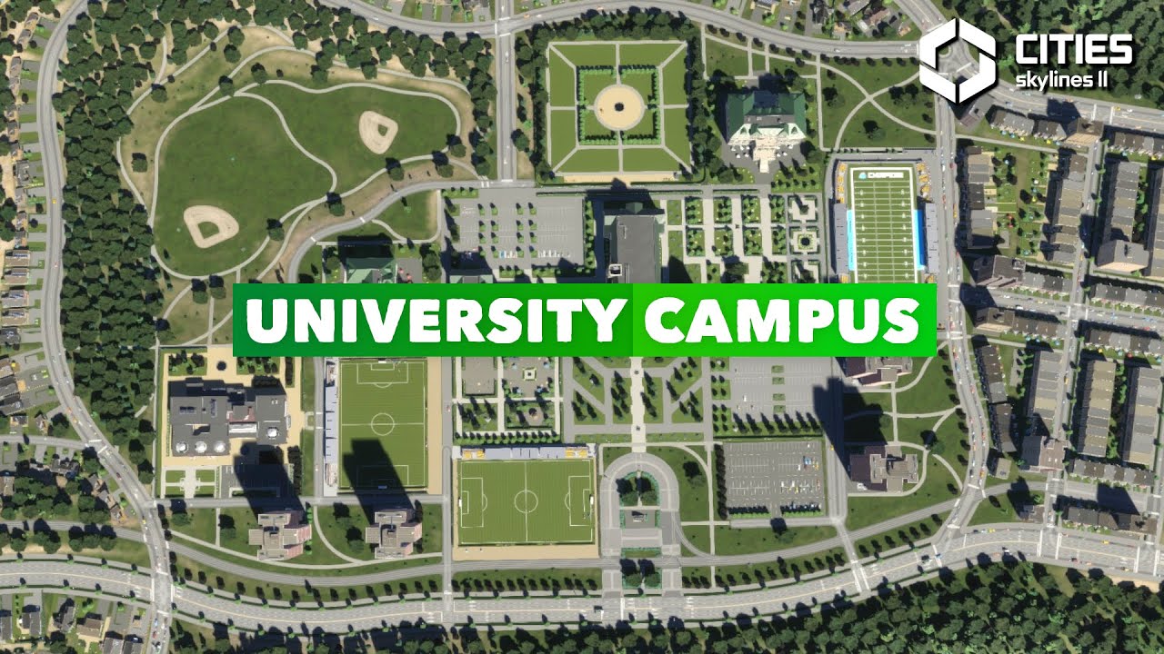 Designing a University Campus in Cities Skylines 2 | Speedbuild