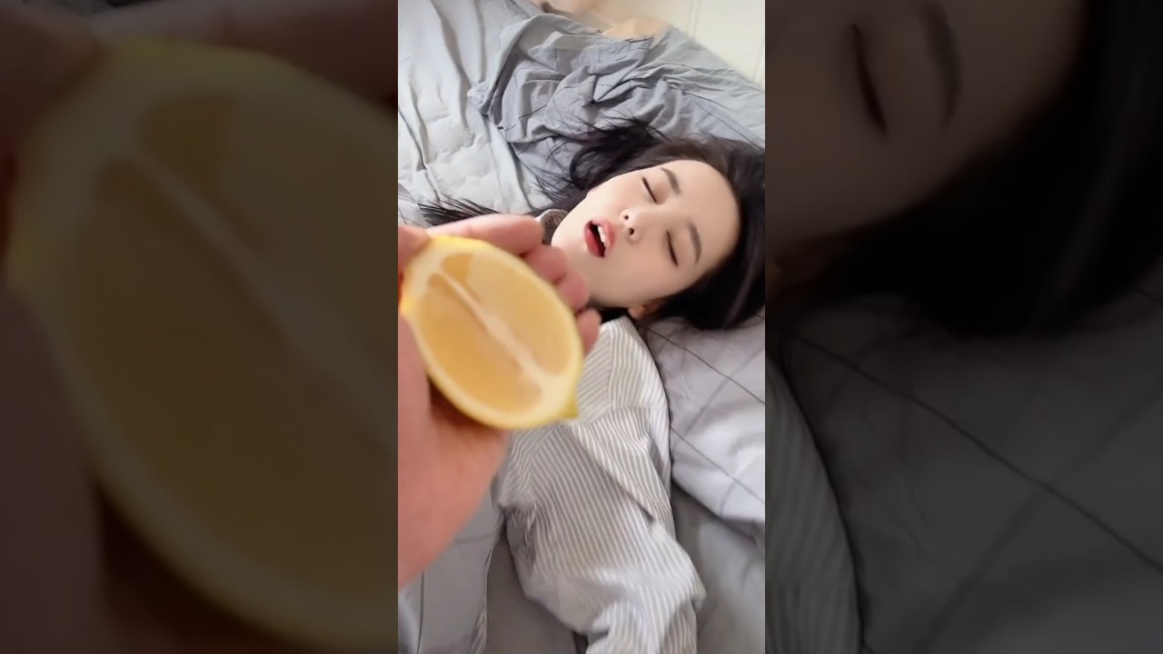 girl sleeping lamon prank #shorts #youtubeshorts