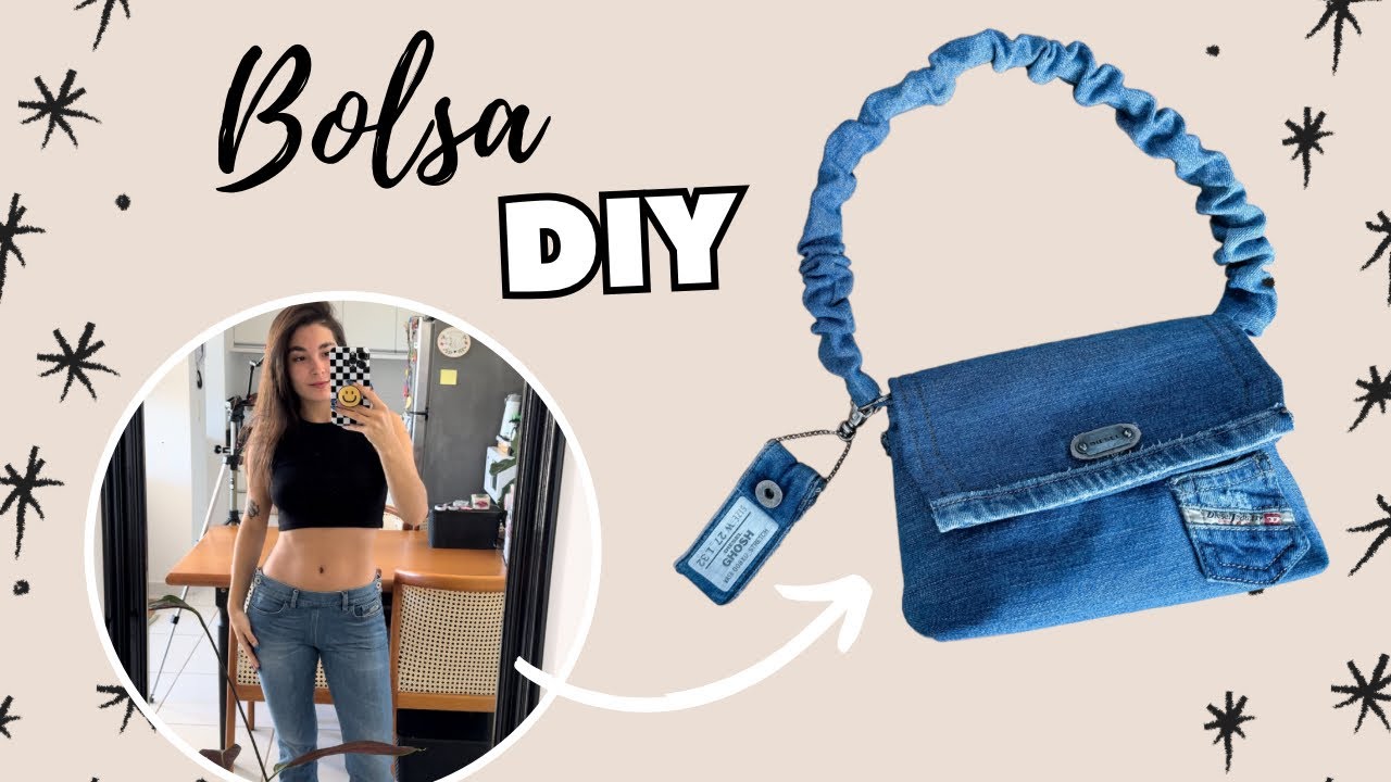 TRANSFORMEI CALÇA JEANS EM BOLSA DIESEL (tutorial muito fácil e com moldes à mão)