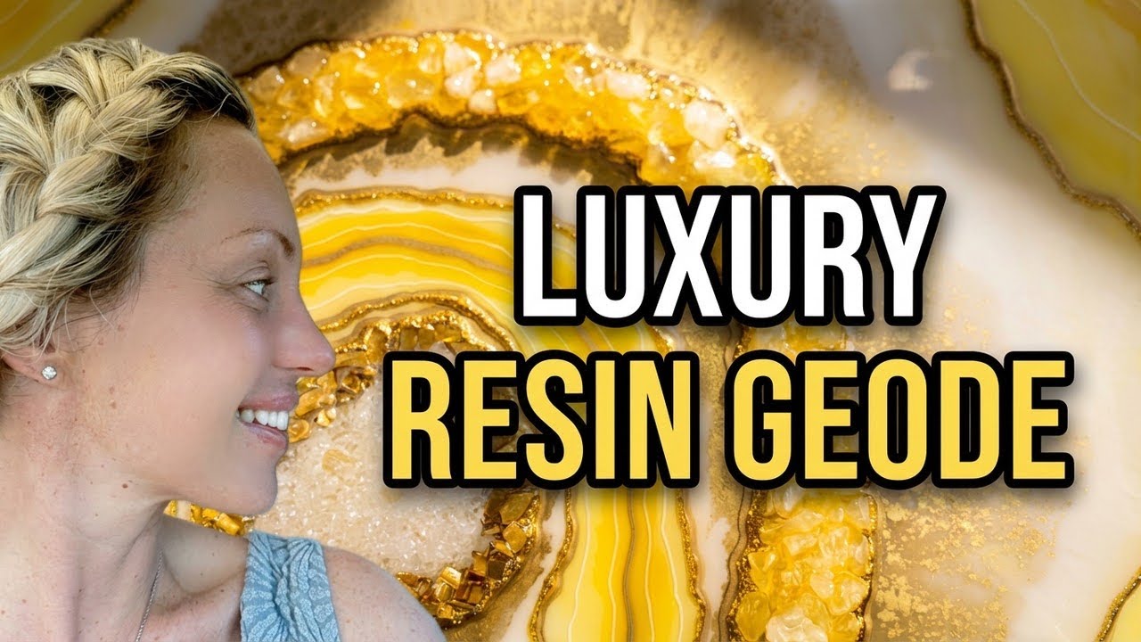 DIY Resin Geode Tutorial | Yellow Crystal Wall Art for Beginners