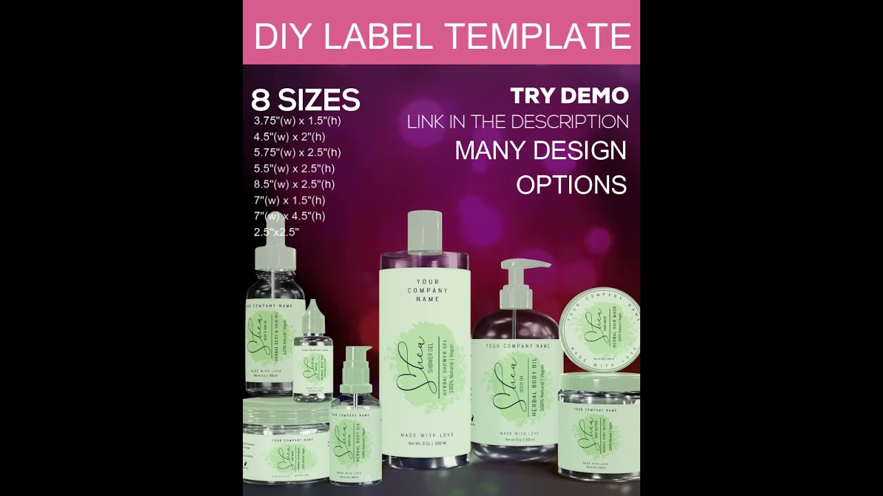 DIY Combo Beauty Branding Label Designs | Printable Body Product Label | Dropper Bottle Common Label